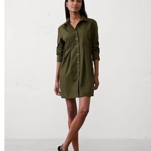 Banana Republic Olive Shirt Mini Dress